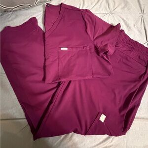 Make it scope super soft burgundy Scrub Set - V-Neck & Pants #scope scrubs